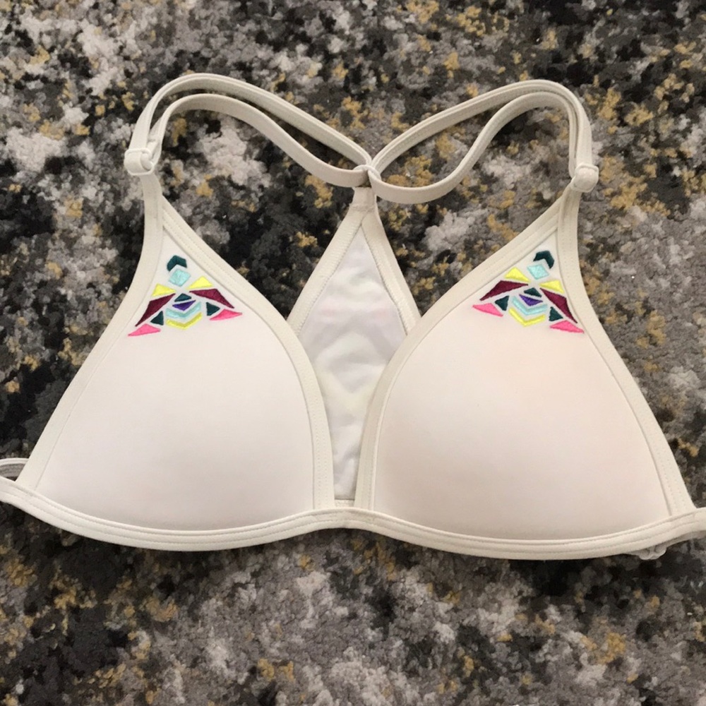 White push-up triangle bikini top